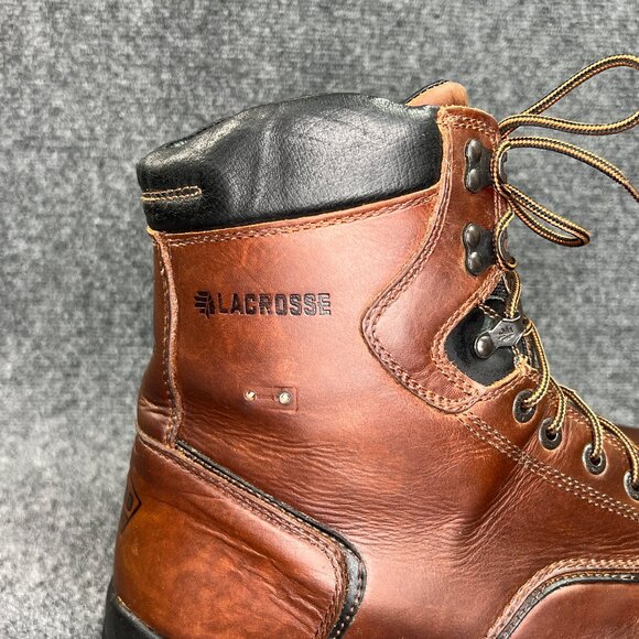 LaCrosse 8" Quad Comfort 4x8 Boots Men's 16 Brown Leather Waterproof Plain Toe - Picture 2 of 15